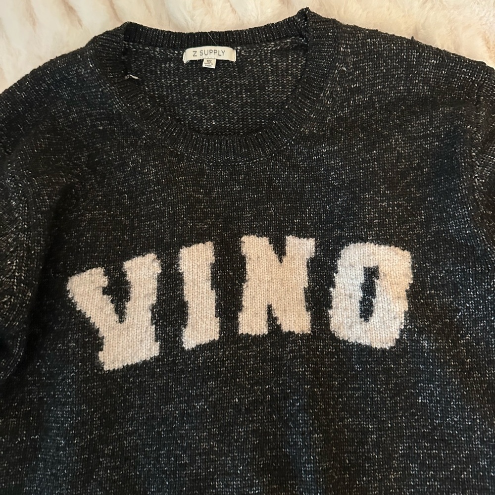 Z Supply Black and White Crew Neck Vino Sweater Size XS - Picture 4 of 6